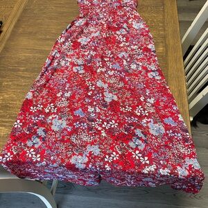 Floral Red Kids Dress